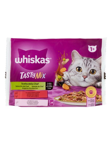 offerta Whiskas +1 Tasty Mix Cibo Umido Gatti Scelta dallo Chef 4x85 g