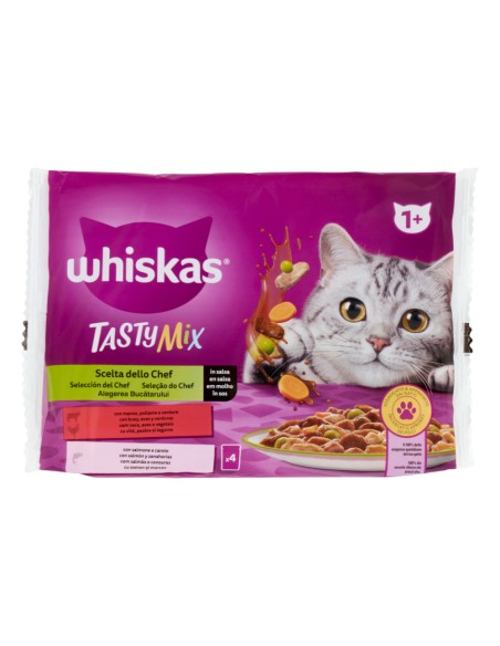 offerta Whiskas +1 Tasty Mix Cibo Umido Gatti Scelta dallo Chef 4x85 g