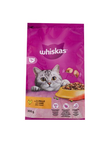offerta Whiskas 1+ Crocchette per Gatti con Squisito Delizioso Pollo 300 g