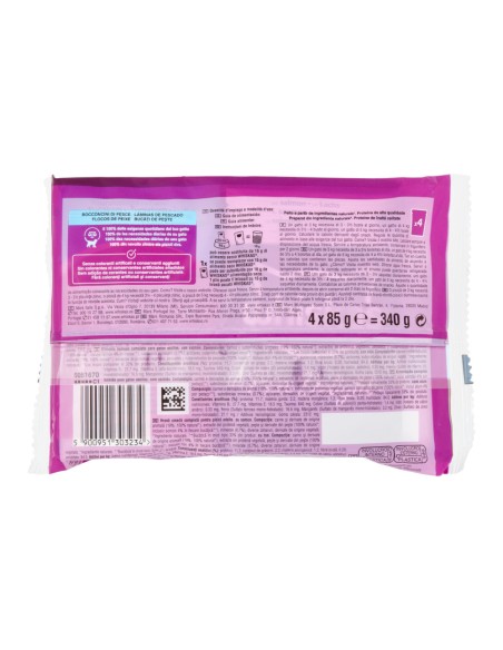 offerta Whiskas Pure Delight Cibo Umido Gatti Bocconcini di Pesce Salmone e Tonno 4x85 g