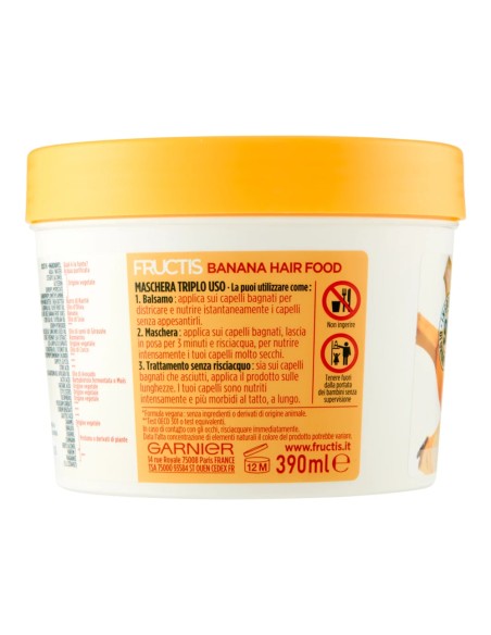 offerta Garnier Fructis Maschera Triplo UsoNutriente Hair Food Banana 390 ml