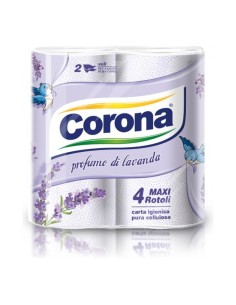 Corona Profumo di Lavanda Carta Igienica 4 Maxi Rotoli 2 Veli