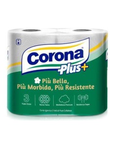 Corona Plus+ Carta Igienica 3 Veli - 4 Rotoli