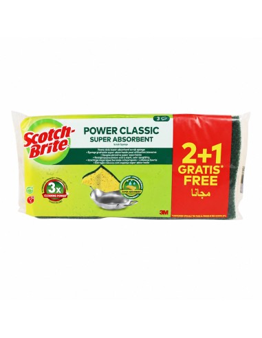 offerta Scotch-Brite Power Classic Super Assorbente Spugna Abrasiva 3 Pezzi