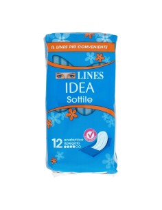 Lines Idea Sottile Assorbenti Anatomici Ripiegati 12 Pezzi