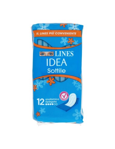 offerta Lines Idea Sottile Assorbenti Anatomici Ripiegati 12 Pezzi
