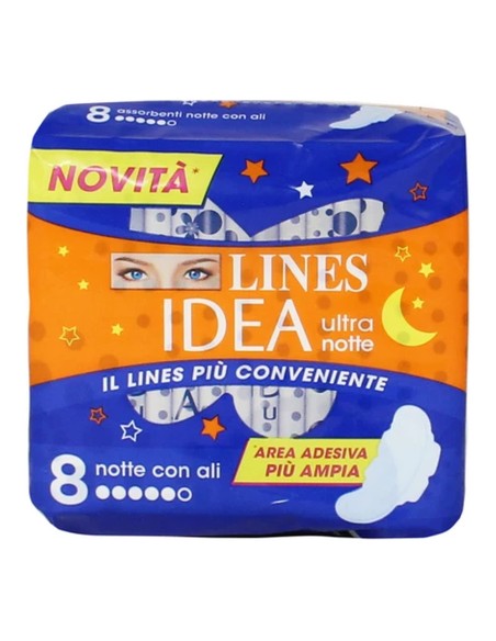 offerta Lines Idea Ultra Notte con Ali 8 Assorbenti