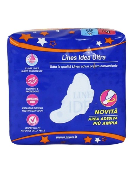 offerta Lines Idea Ultra Notte con Ali 8 Assorbenti