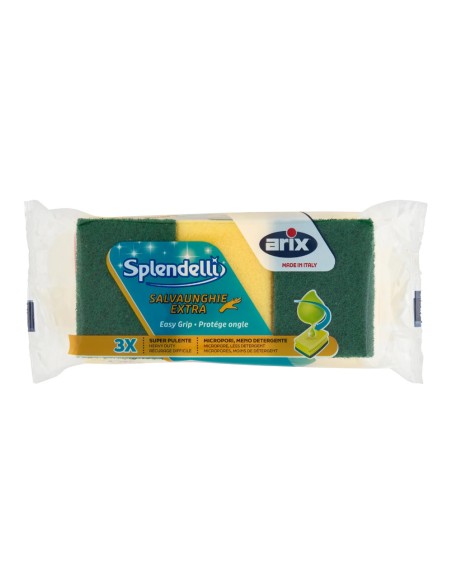offerta Arix Splendelli Spugna Abrasiva Salvaunghie Extra con Impugnatura Ergonomica 3 Pz