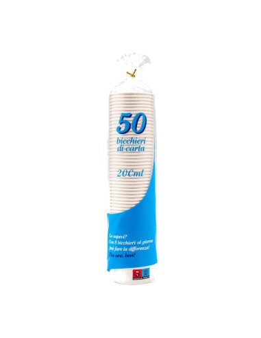 offerta Bicchieri di Carta Capacità 200 ml 50 Pz