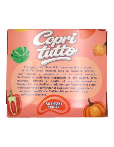 offerta Copritutto Cuffie Copri Alimenti Elastiche Riutilizzabili Taglia L 50 Pezzi