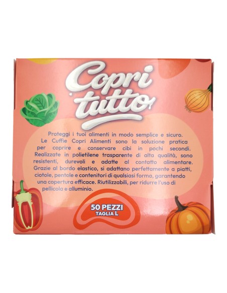 offerta Copritutto Cuffie Copri Alimenti Elastiche Riutilizzabili Taglia L 50 Pezzi