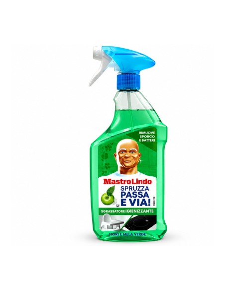 offerta Mastro Lindo Spruzza Passa e Via Sgrassatore Igienizzante Fiori e Mela Verde 800 ml