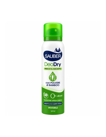 offerta Sauber DeoDry Deodorante Spray Invisibile con Polvere di Bamboo Protezione 48 Ore 150 ml