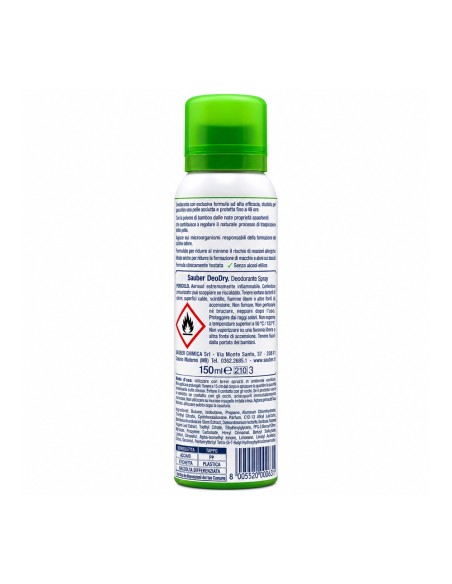 offerta Sauber DeoDry Deodorante Spray Invisibile con Polvere di Bamboo Protezione 48 Ore 150 ml