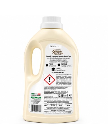 offerta Spuma di Sciampagna Lavatrice Bianco Puro Azione Antigrigio 1215 ml