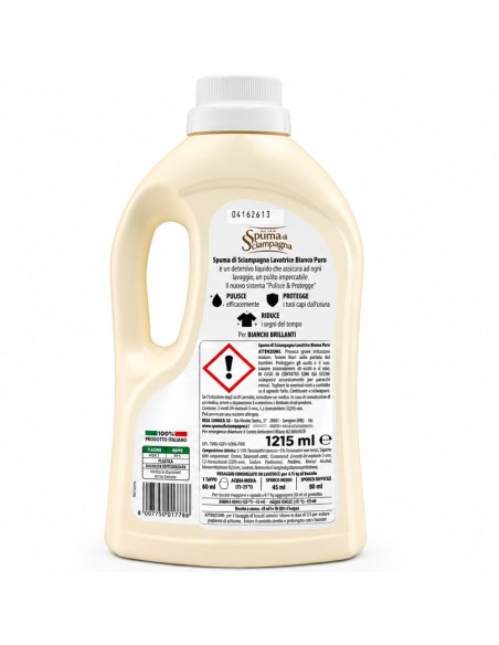 offerta Spuma di Sciampagna Lavatrice Bianco Puro Azione Antigrigio 1215 ml