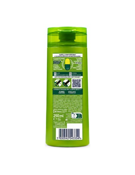 offerta Garnier Fructis Shampoo Anti-Forfora Lenitivo con Tè Verde e Piroctone Olamina 250 ml