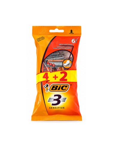 offerta BIC 3 Sensitive Rasoi Usa e Getta 3 Lame 6 Pezzi