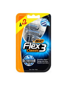 BIC Flex 3 Classic Rasoi Uomo 3 Lame 6 Pezzi