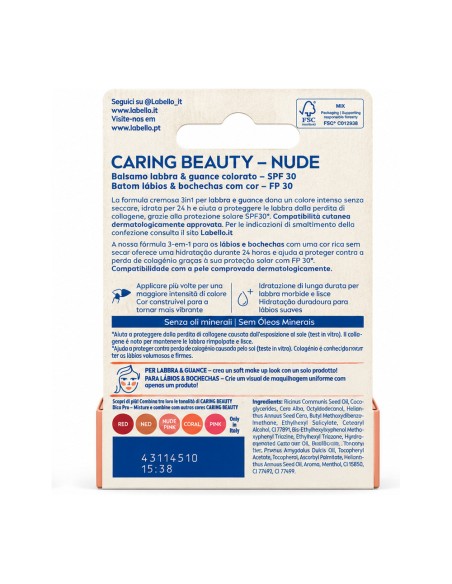 offerta Labello Caring Beauty Lip and Cheek - Nude SPF 30