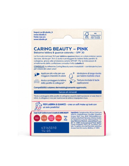 offerta Labello Caring Beauty Lip and Cheek - Pink SPF 30