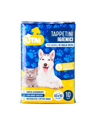 offerta Kit 10 Confezioni tappetini igienici per animali di taglia piccola, formato 60x90cm - 100 PEZZI