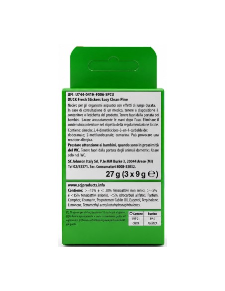 offerta Duck Fresh Stickers Easy Clean Pine Adesivi Pulenti e Profumati per WC 3 Pezzi 27 g