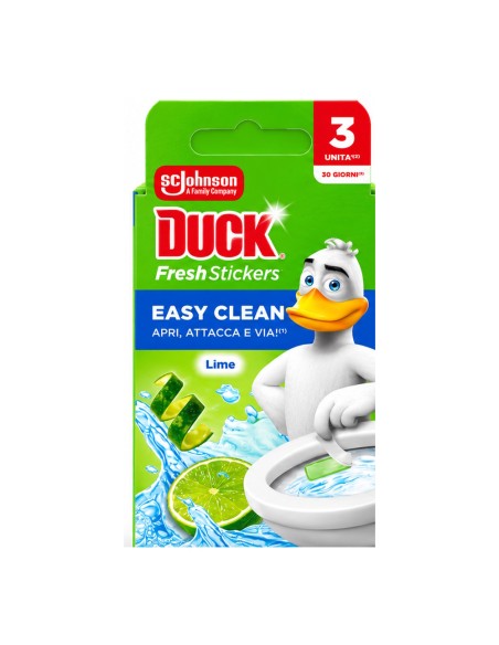 offerta Duck Fresh Stickers Easy Clean Lime Adesivi Pulenti e Profumati per WC 3 Pezzi 27 g