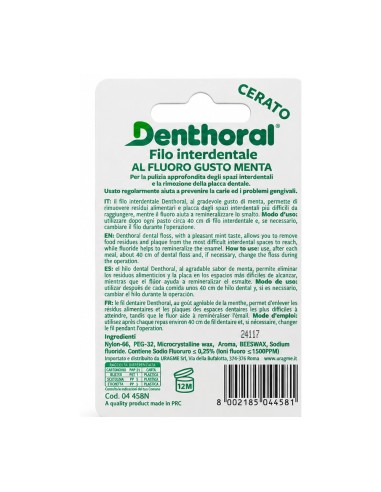 offerta Denthoral Filo Interdentale Cerato al Fluoro Gusto Menta 50 m