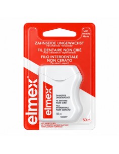 Elmex Filo Interdentale Non Cerato alla Menta con Fluoruro Amminico 50 m