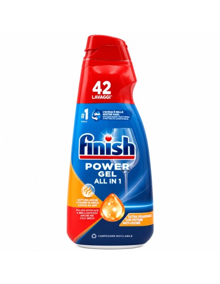 offerta Finish Power Gel All in 1 Detersivo Lavastoviglie Anti-Odore 42 Lavaggi 940 ml