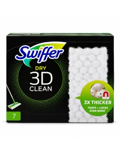Swiffer Dry 3D Clean Panni Catturapolvere Spessi 3 Volte Ricarica 7 Pezzi