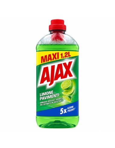 offerta Ajax Limone Pavimenti Detergente Multiuso 5 Azioni Pulenti Maxi Formato 1200 ml