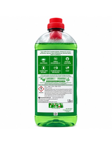 offerta Ajax Limone Pavimenti Detergente Multiuso 5 Azioni Pulenti Maxi Formato 1200 ml