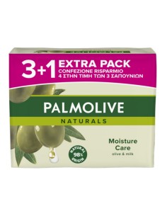 Palmolive Naturals Sapone Solido Moisture Care con Estratto di Oliva 3+1 Extra Pack