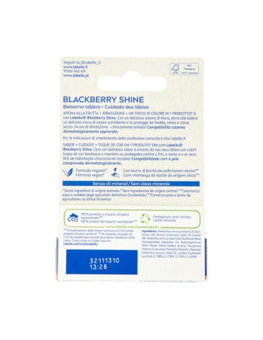 offerta Labello Balsamo Labbra Blackberry Shine con Burro di Karité e Oli Naturali
