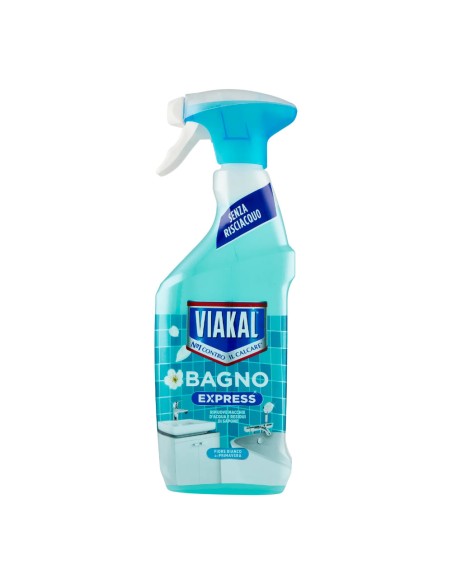 offerta Viakal Spray Bagno Express Rimuove Macchie d'Acqua Fiore Bianco di Primaverai 470 ml