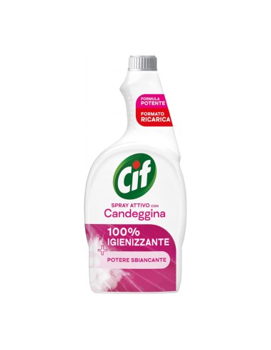 offerta Cif Ricarica Spray Attivo Multiuso con Candeggina 100% Igienizzante 650 ml