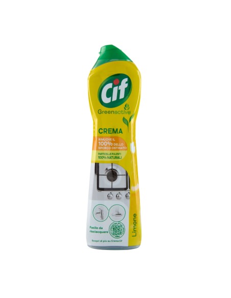 offerta Cif Greenactive Detergente Crema al Limone con Particelle Pulenti 100% Naturali 500 ml