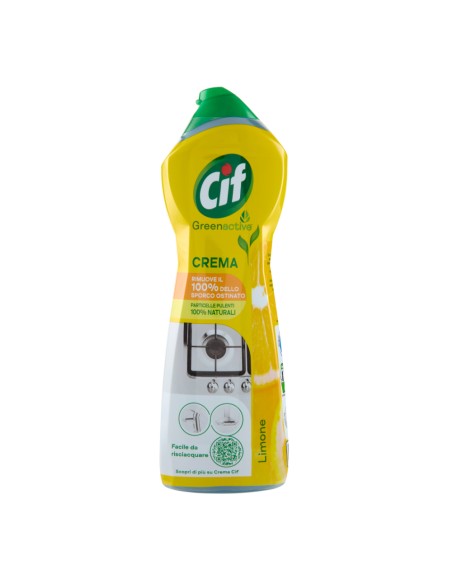 offerta Cif Greenactive Detergente Crema al Limone con Particelle Pulenti 100% Naturali 750 ml