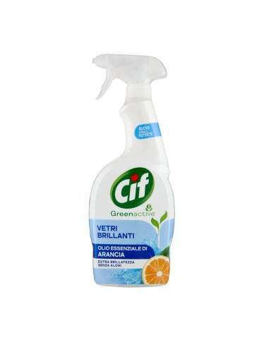 offerta Cif Greenactive Spray Vetri Brillanti con Olio Essenziale di Arancia 650 ml
