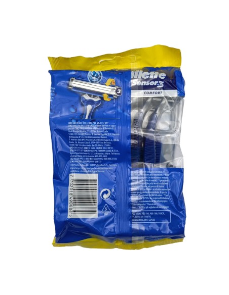 offerta Gillette Sensor3 Comfort Rasoio 3 Lame Rivestimento Cromo Pelli Sensibili 12 Rasoi