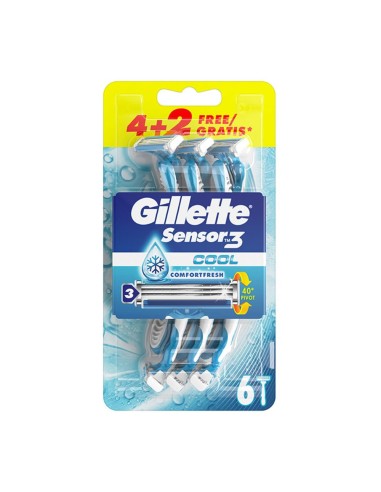 offerta Gillette Sensor3 Cool Rasoio 3 Lame e Testina  4+2 Omaggio