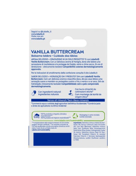 offerta Labello Balsamo Vaniglia con Burro di Karité Protegge 24 ore