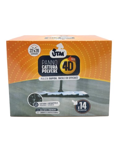 offerta Utm Panno Cattura Polvere Pavimenti 4D 14 Ricariche 22 x 28 cm