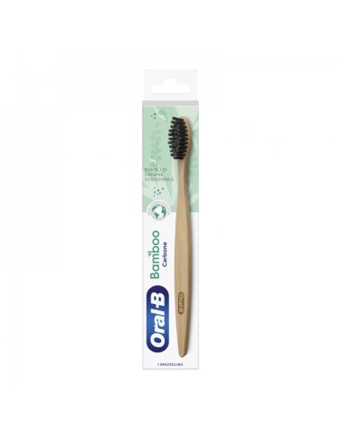 offerta Oral-B Spazzolino Bamboo Carbone Setole a Base Vegetale Infuse di Carbone