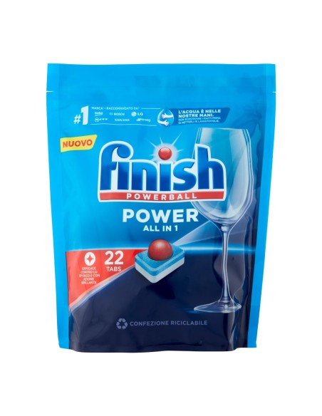 offerta Finish Powerball Power All In 1 Pastiglia Detergente Lavastoviglie 22 Tabs