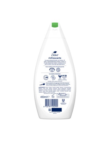 offerta Dove Bagnodoccia Rinfrescante Profumo di Cetriolo e Tè Verde 450 ml