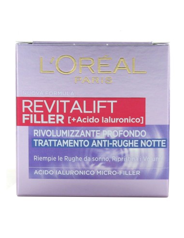 offerta L'Oreal Paris Revitalift Filler Crema Viso Notte con Acido Ialuronico 50 ml